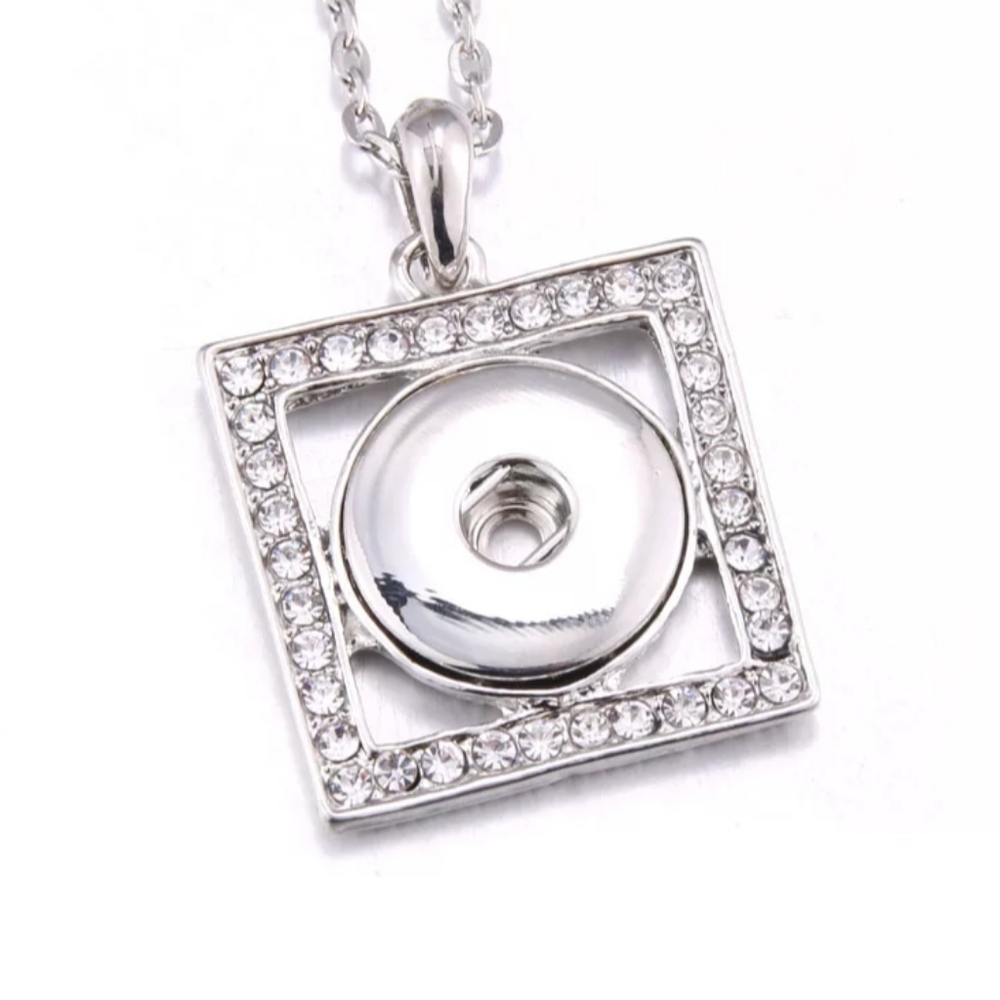 18MM 20MM SNAP Charm Necklace Rhinestone Snap Chai